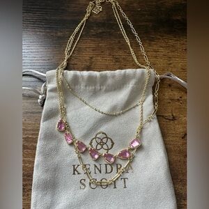 Kendra Scott Susanna Triple Strand Necklace in Gold and Blush Mother of Pearl
